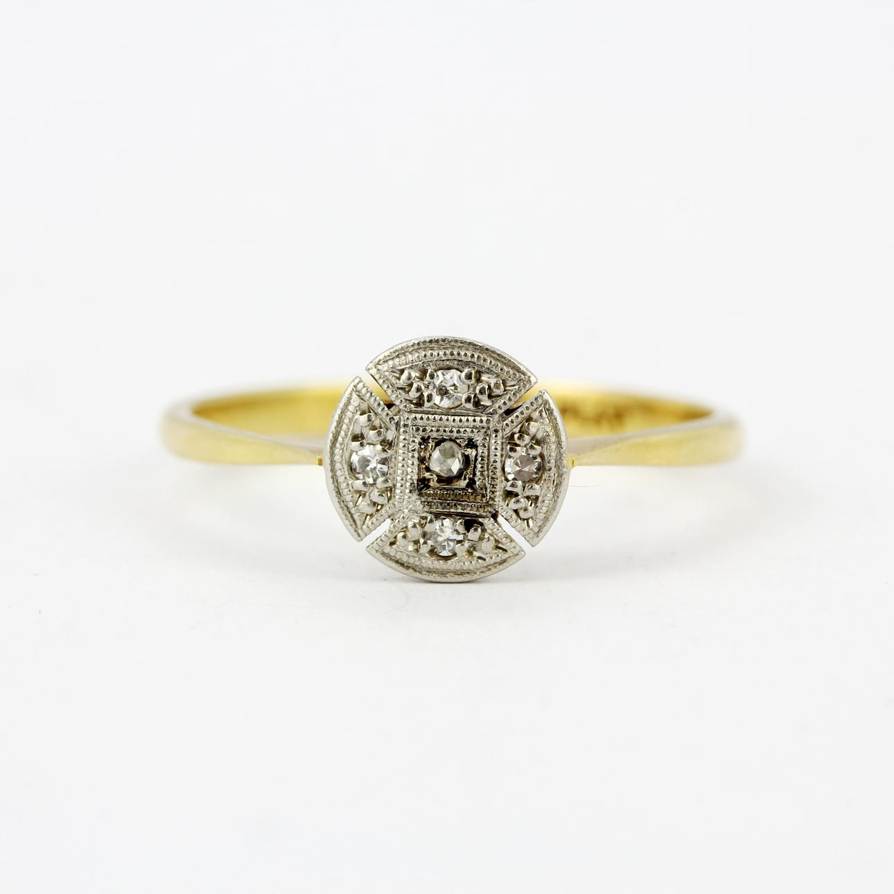 ART-DECO-DIAMANTRING AUS GOLD UND PLATIN.