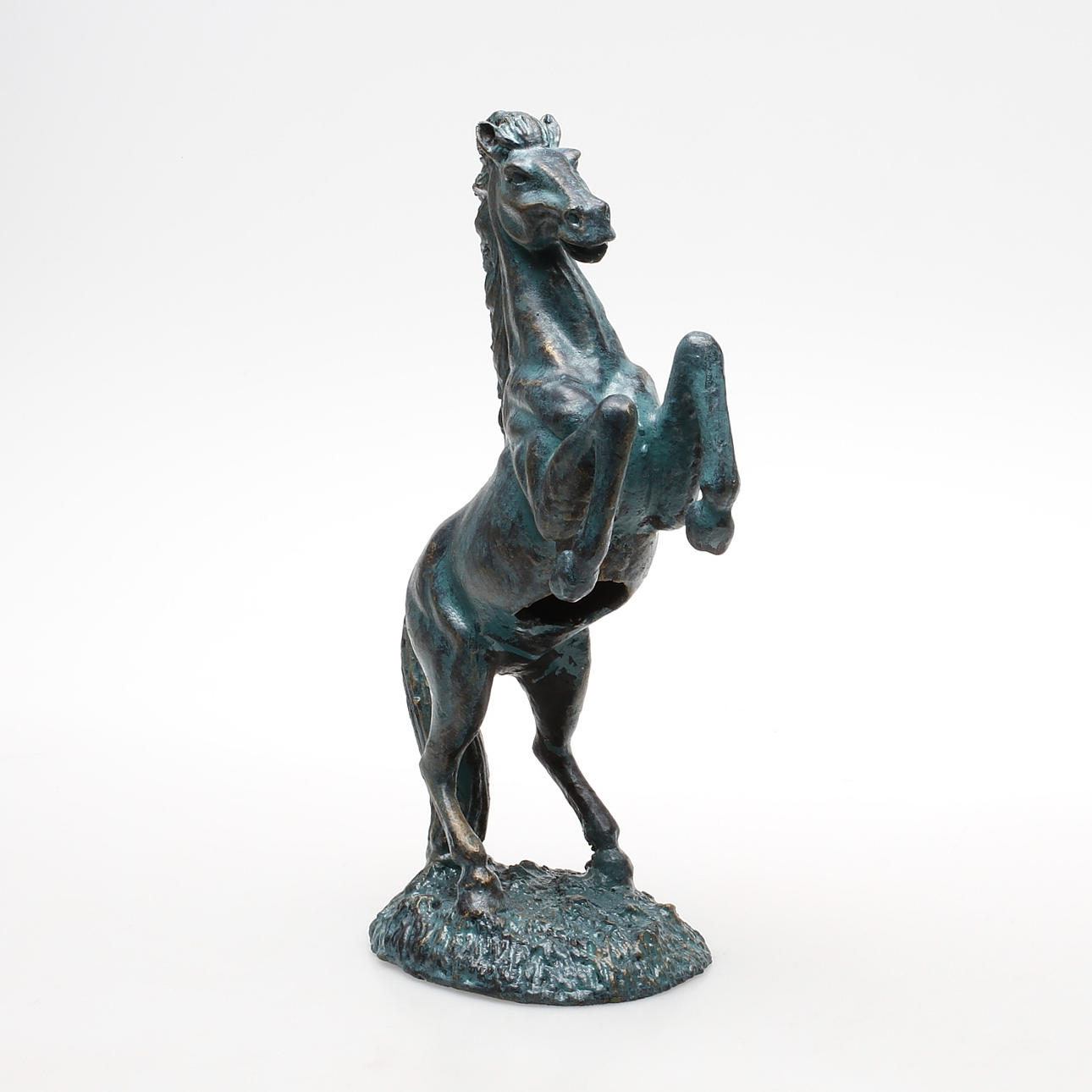 SKULPTUR, bronspatinerad gjutjärn, häst, 2000-tal.