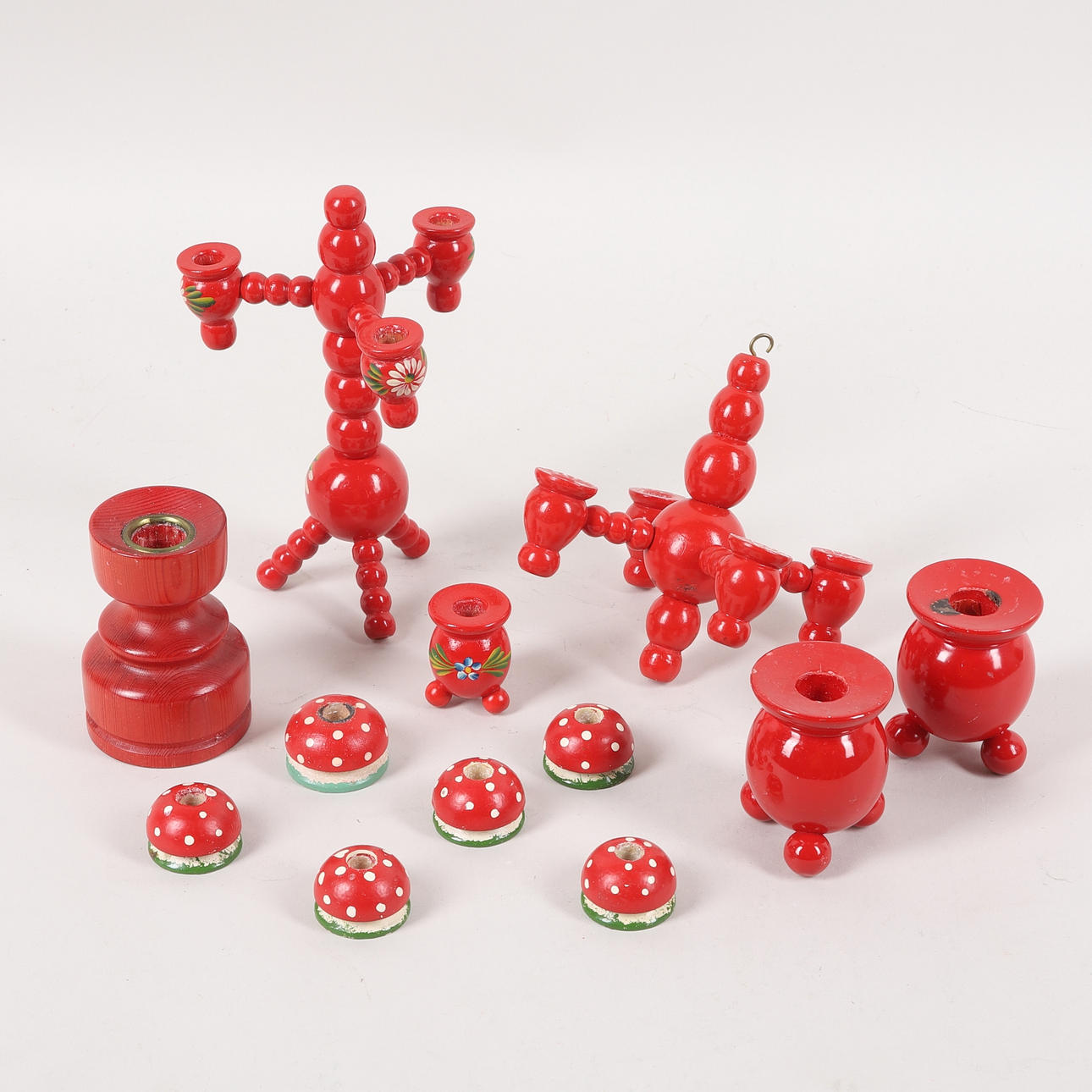 KERZENSTÄNDER, Holz, inkl. Kugelleuchter.