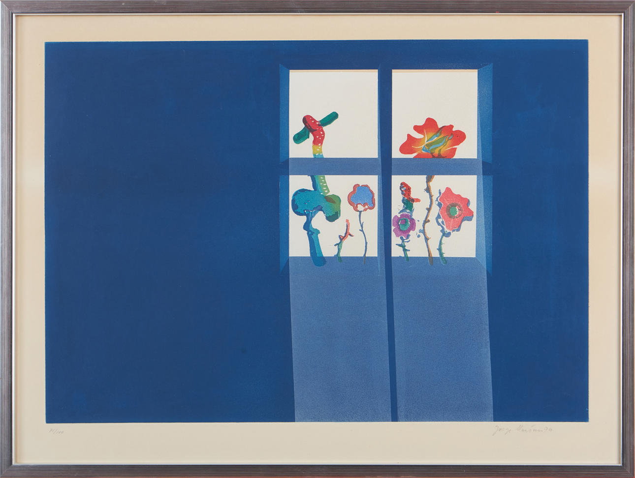 JORGE MARTINS. Composition, signed and numbered, colour lithograph.