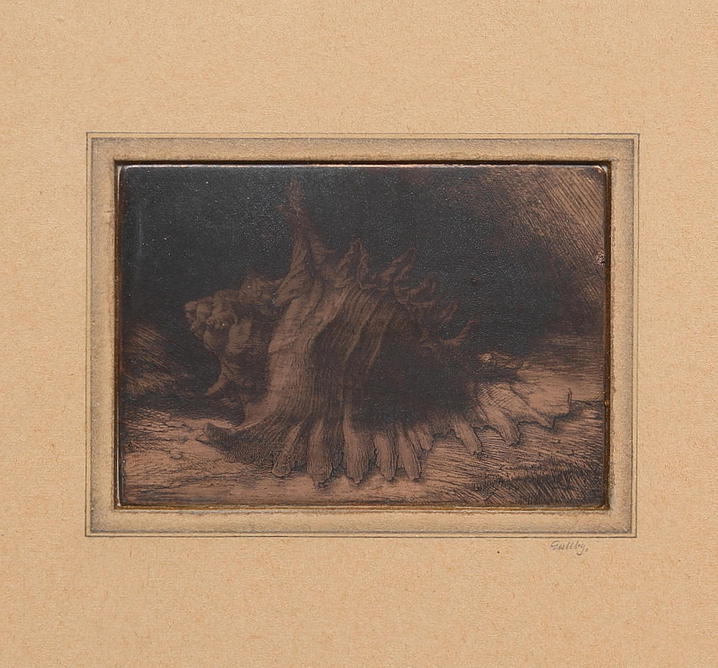 FOLKE GULLBY. "Medelhavssnäcka", Kopparplåt. Signerad.