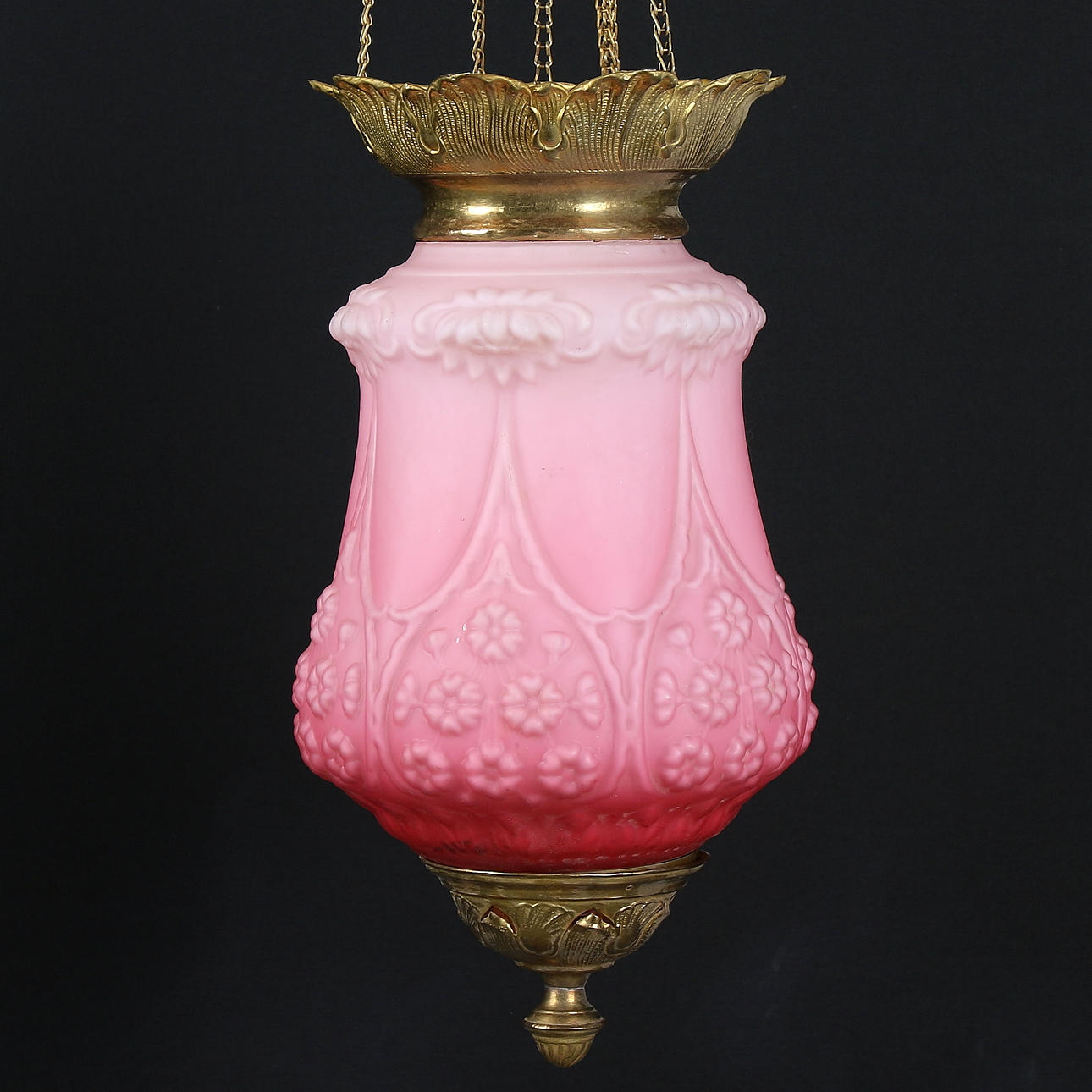 MÅNSKENSAMPEL, glas och mässing, 1800-talets slut.