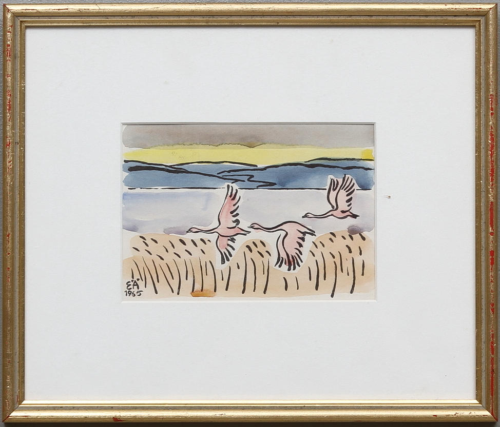 ERLING ÄRLINGSSON. Blandteknik, signerad och daterad 1965.