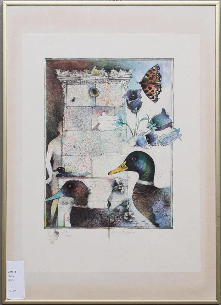 BENGT LANDIN. Färglitografi, signerad och numrerad 208/250.