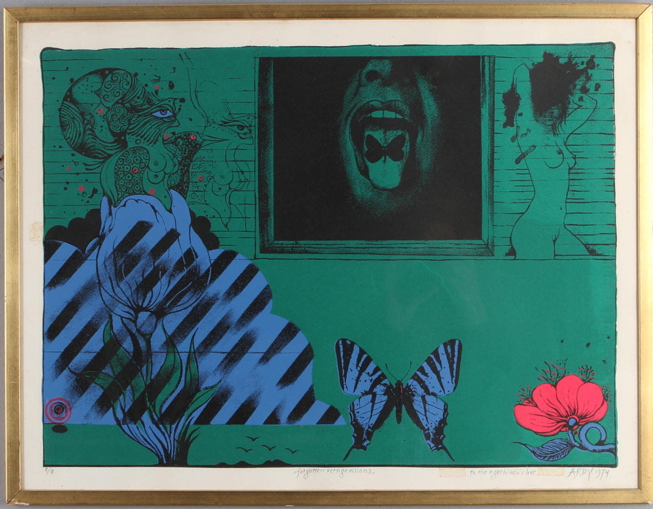 ARDY STRÜWER. "Forgotten vertigo visions", färglitografi, EA, sgnerad.