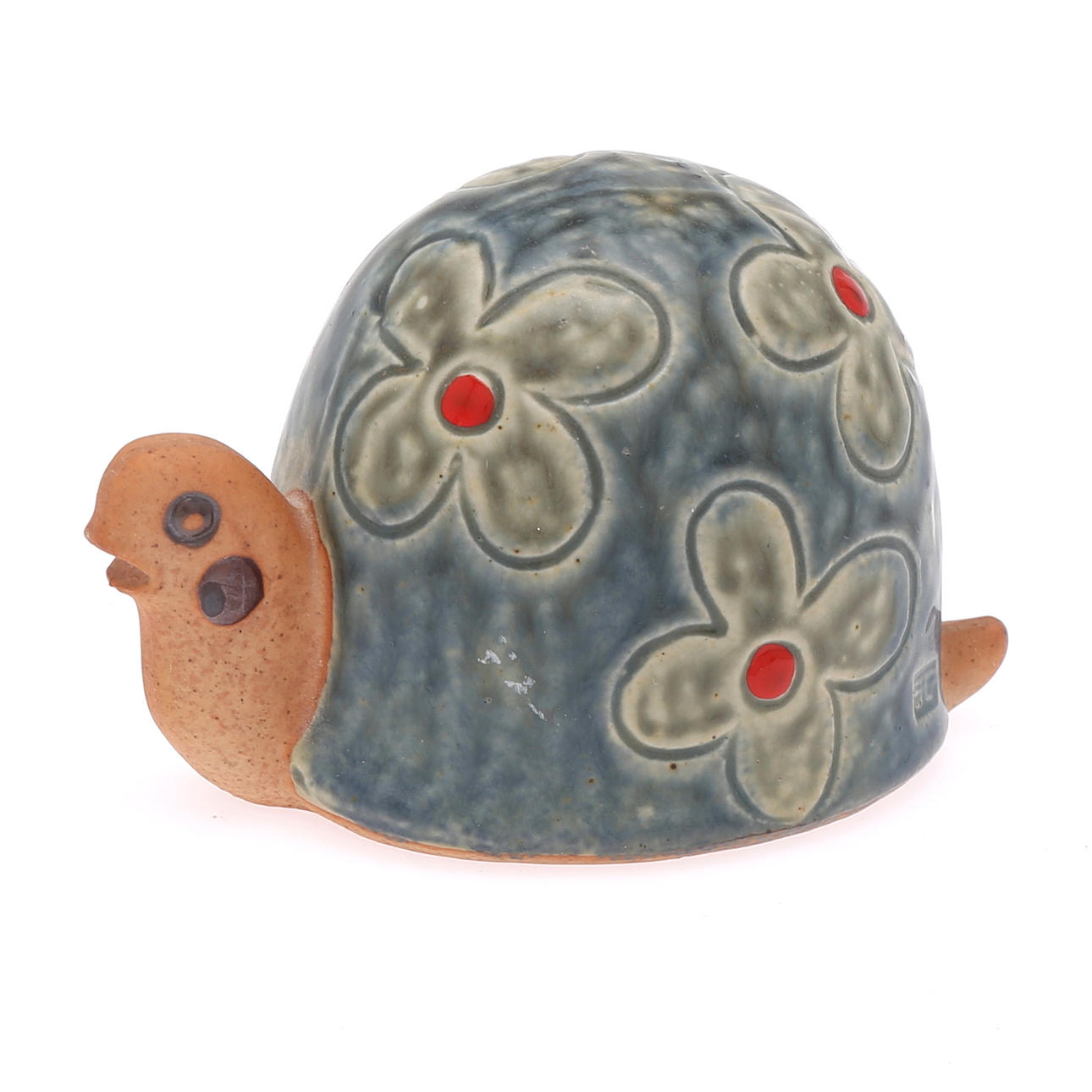 FIGURINE, stoneware, turtle, marked ELS.