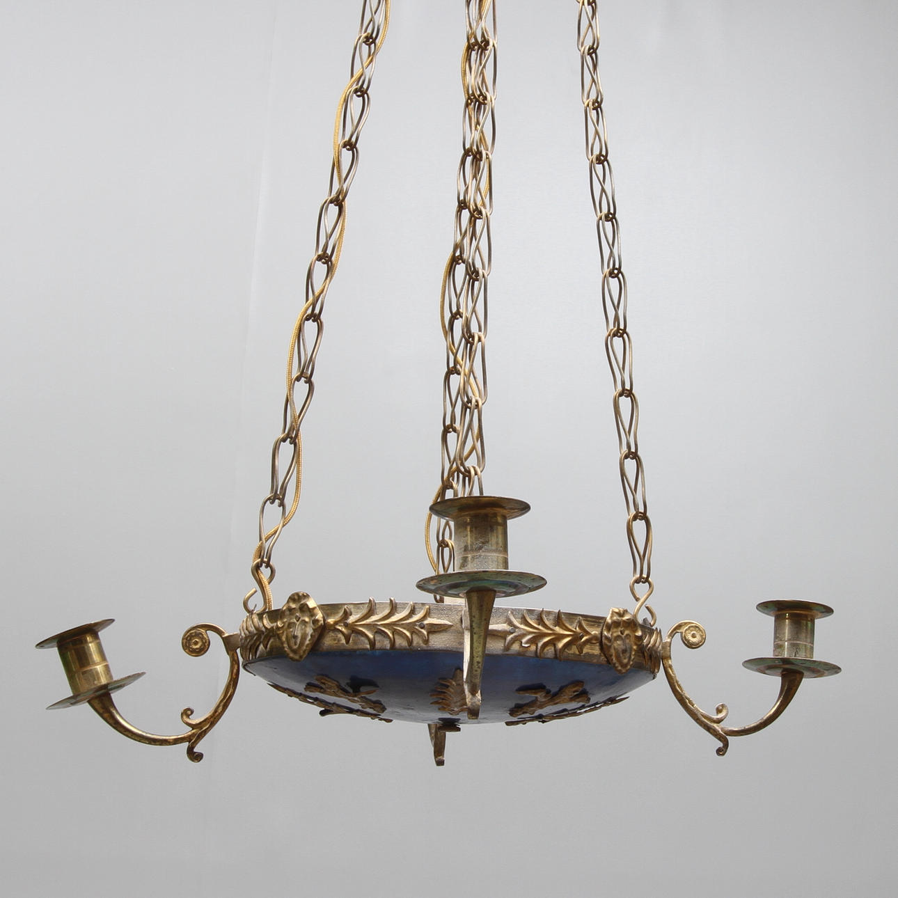 LJUSAMPEL, 4 ljusarmar, empirestil, 1800-tal.