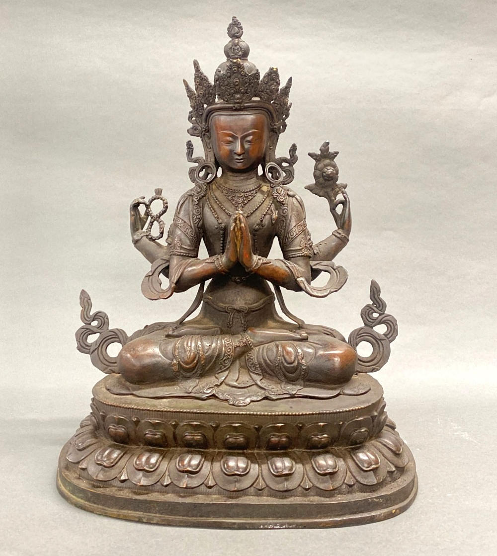 CAST BRONZE TARA FIGURE.