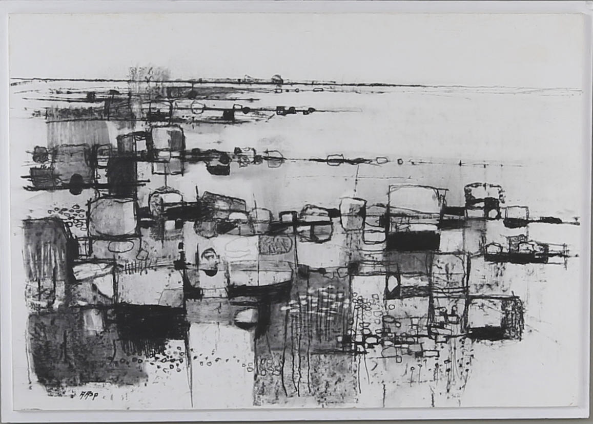 ARNE ASP. Flack kust, grafiskt blad.