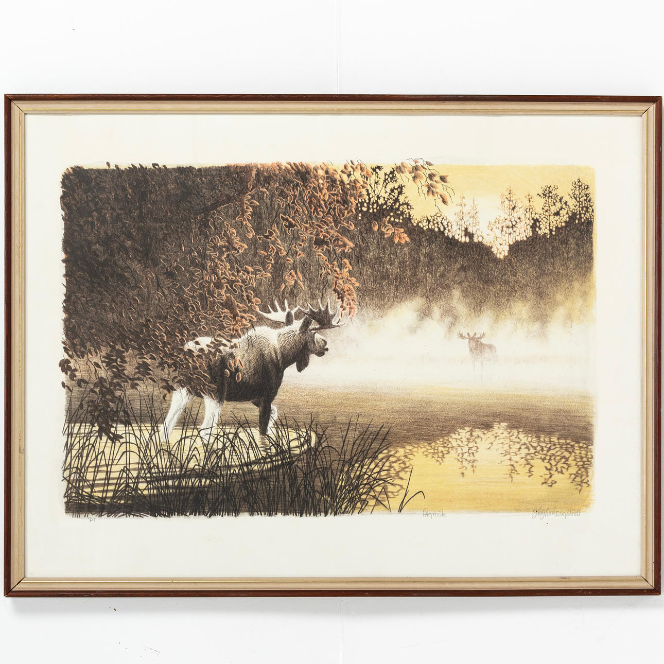 HAG HANS ENGSTEDT. Lithograph, “Älg”, signed.