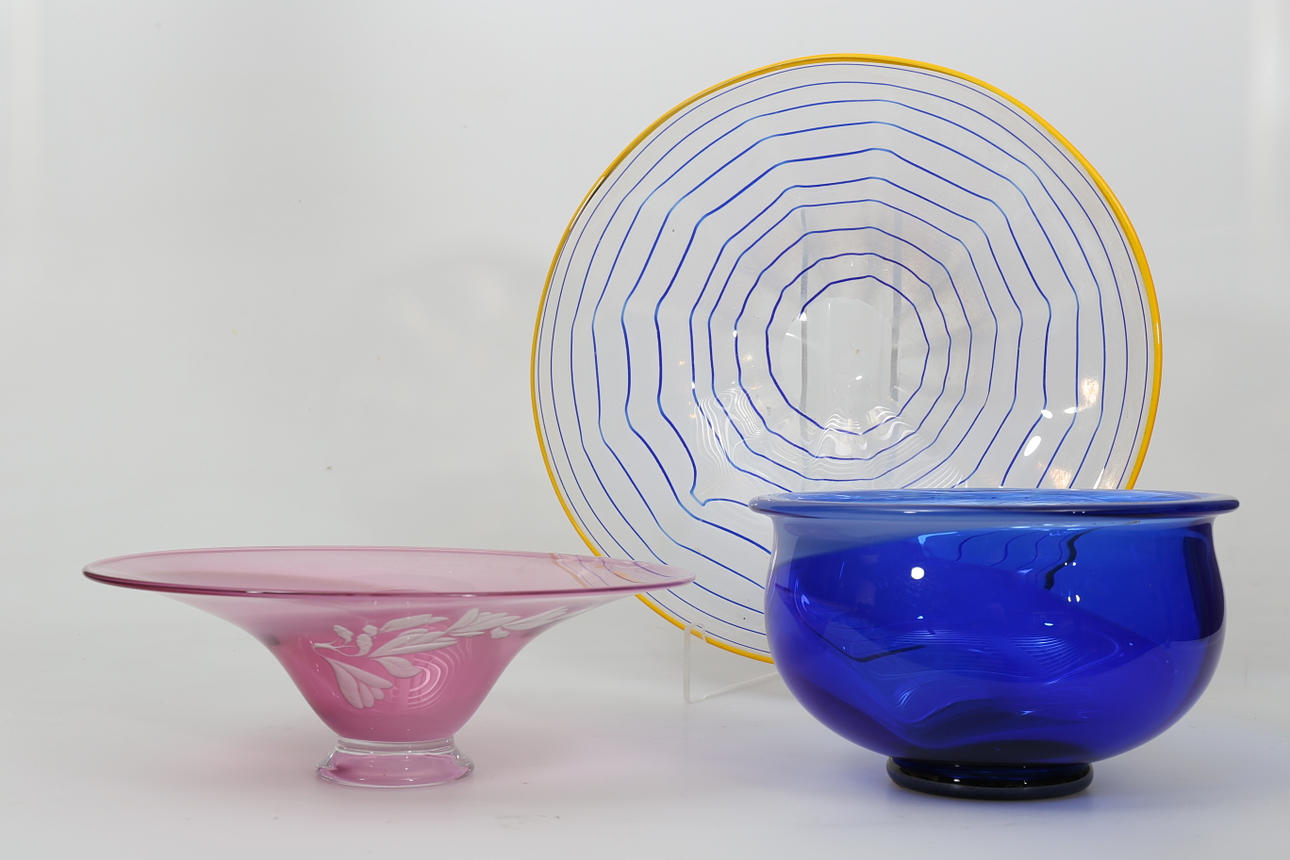 SKÅLAR, glas, 3 stycken, 1900-talets andra hälft.