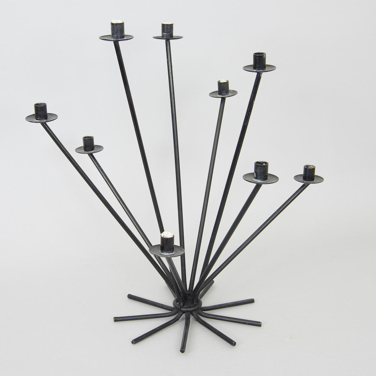 KANDELABER, 9-armad, smide, 1900-tal.