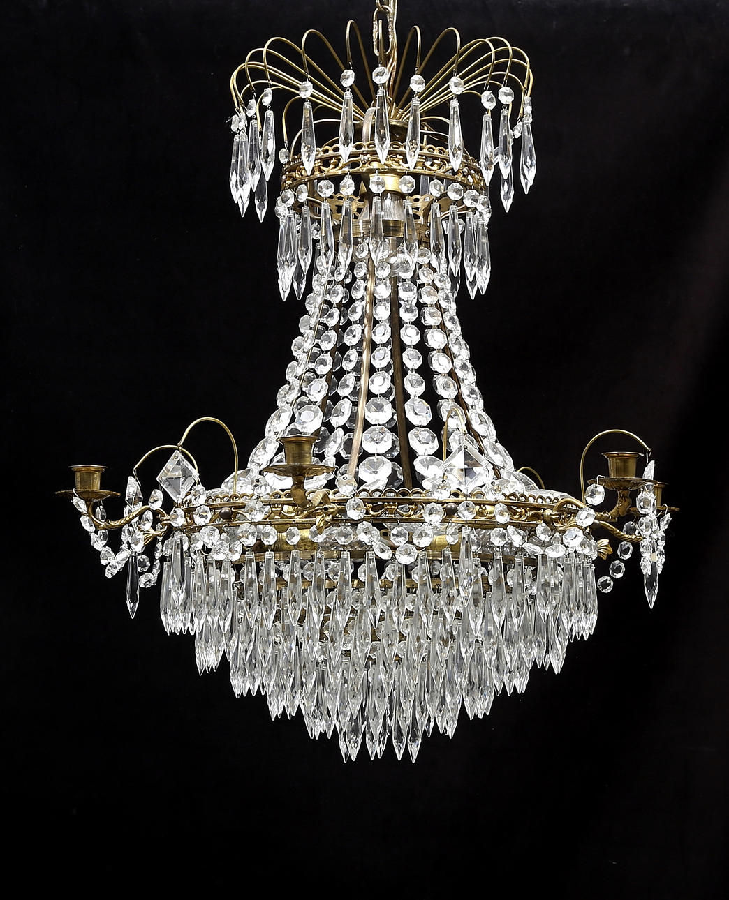 LJUSKRONA, empirestil, 1900-tal, total höjd ca. 85 cm.