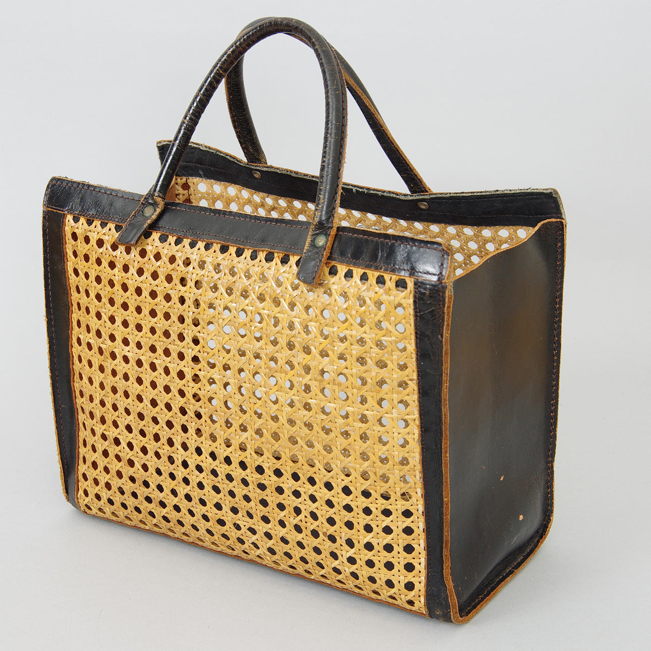 HANDVÄSKA, skinn/rotting.