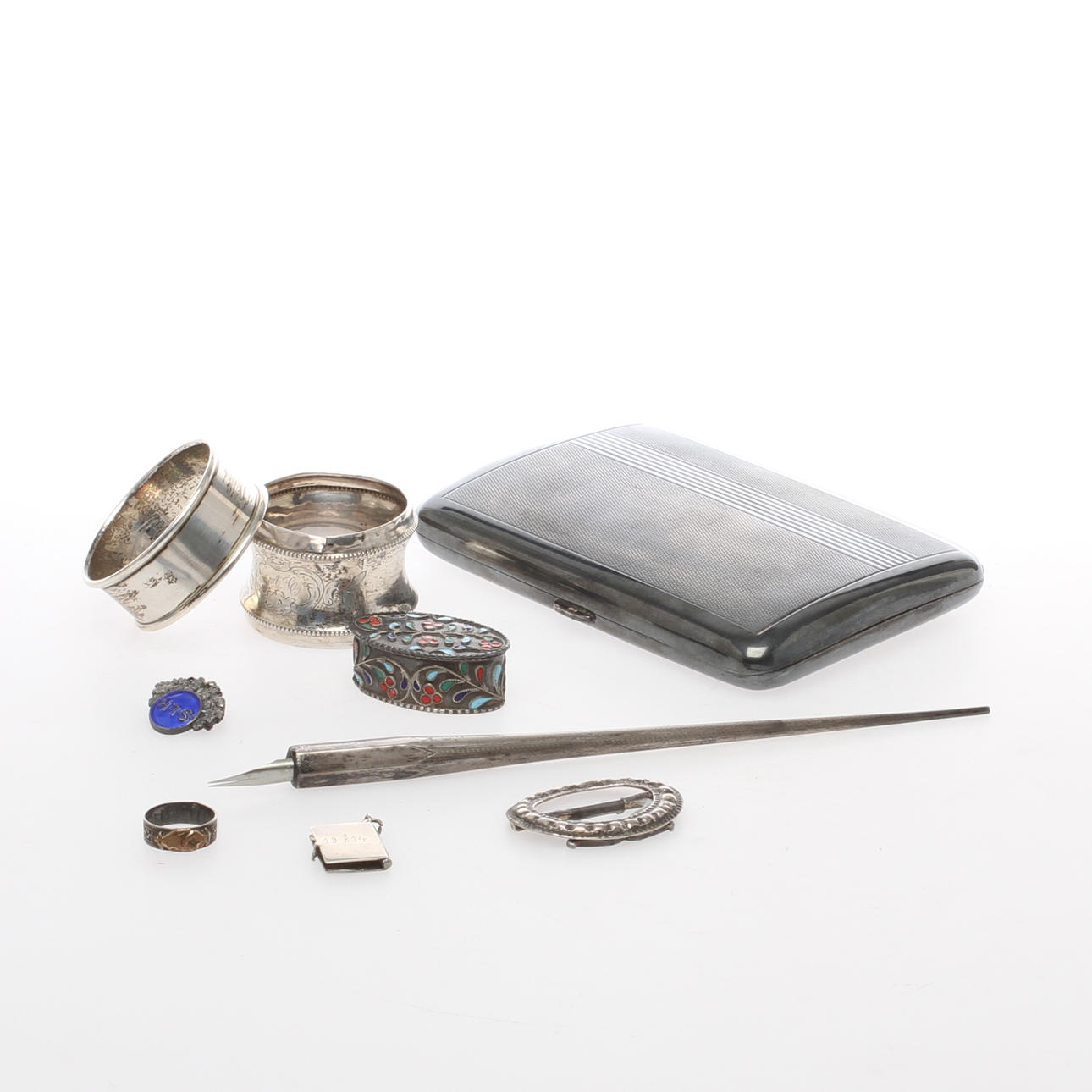 PARTI SILVER, 9 delar, silver, 18/1900-tal.