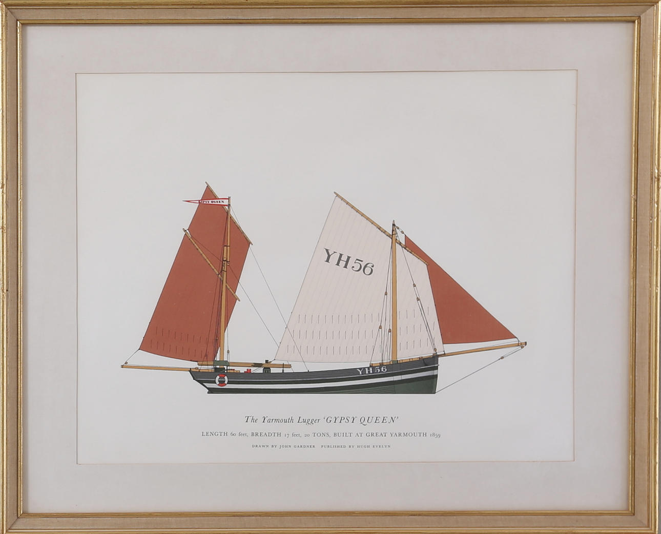 GRAFISKA BLAD, 3 st, Skeppsmotiv, Published by Hugh Evelyn, 1900-tal.