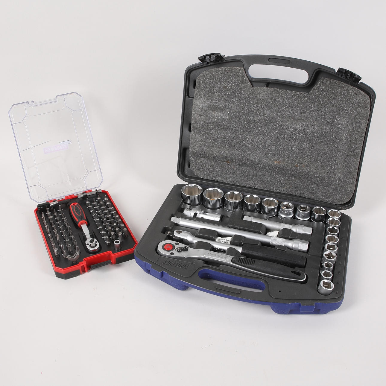 STECKSCHLÜSSELSATZ UND BITSATZ, Ratschengriffe, Taschen.