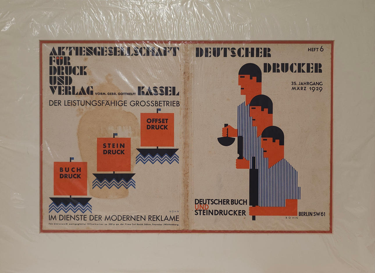 DEUTSCHER DRUCKER. TITELBILD EINER ZEITSCHRIFT, MÄRZ 1929.