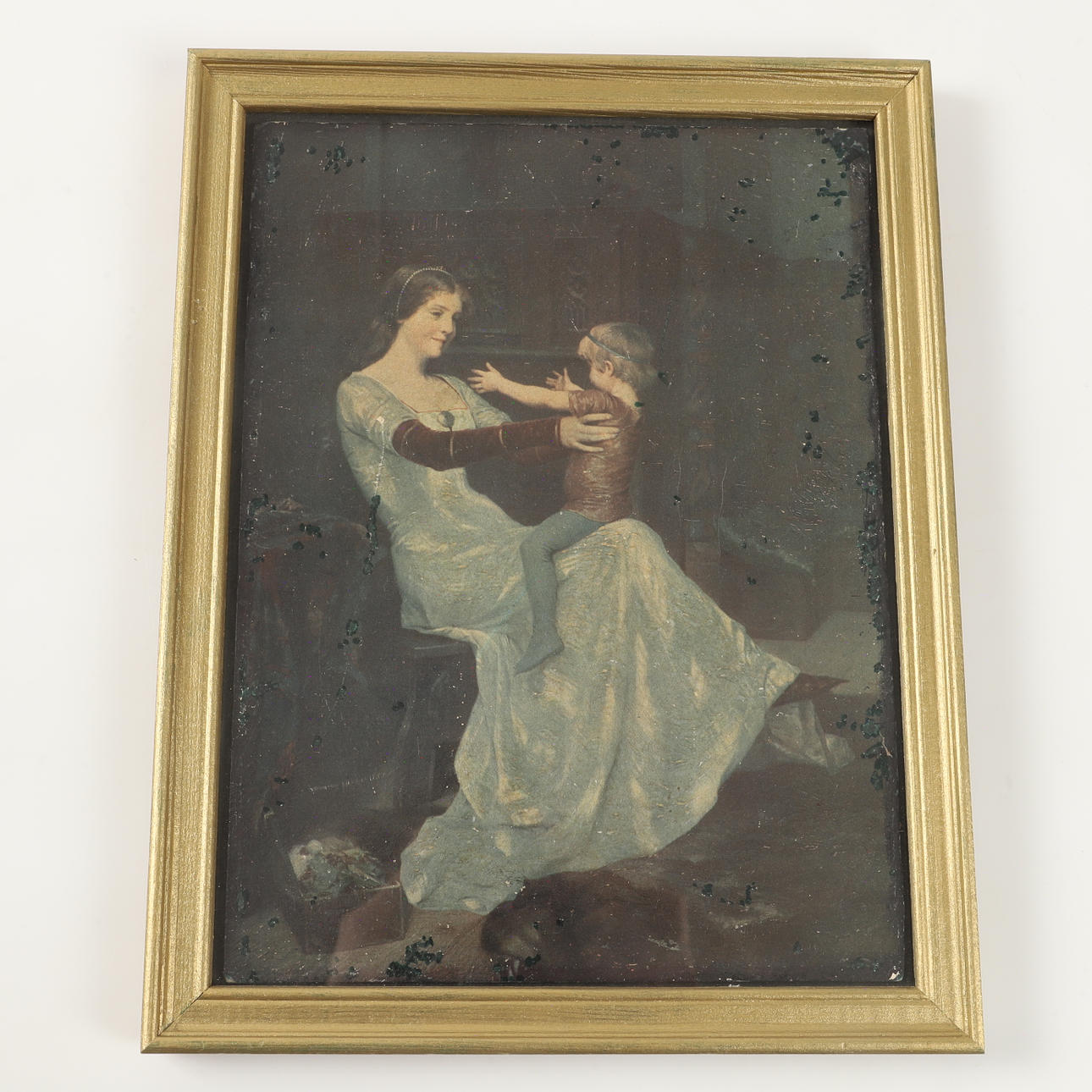 OLJETRYCK, Drottning Blanka, efter målning av Albert Edelfelt.