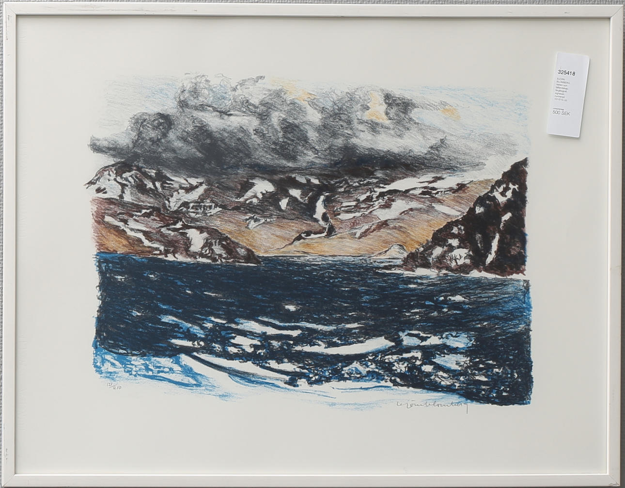 BJÖRN BLOMBERG. Vatten och fjällandskap, färglitografi, signerad, numrerad 131/210.
