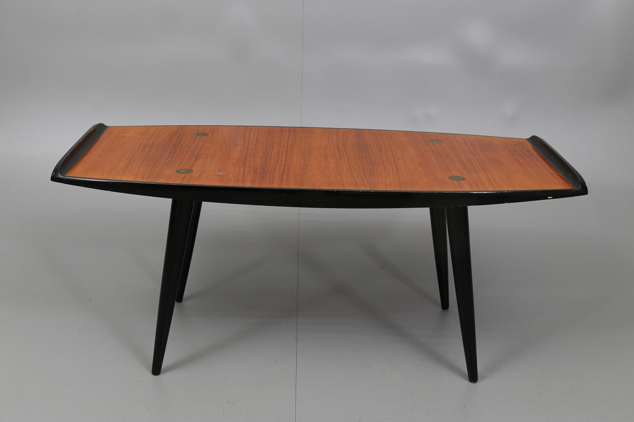 SOFFBORD, svärtade ben, Treman, 1950-tal.