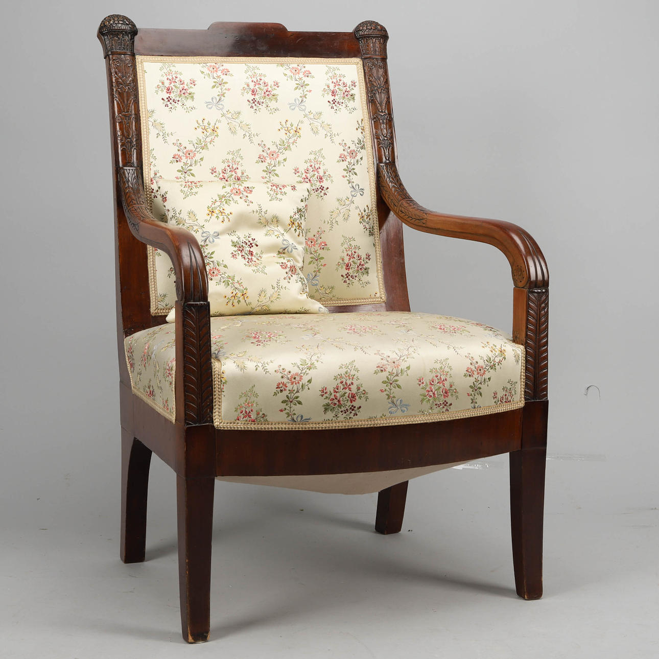 SILLÓN, caoba, Art Nouveau.