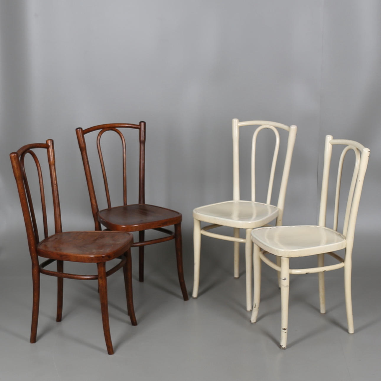 STOLAR, trä, 4 st, Thonetstil No 14, 1900-talets första hälft.