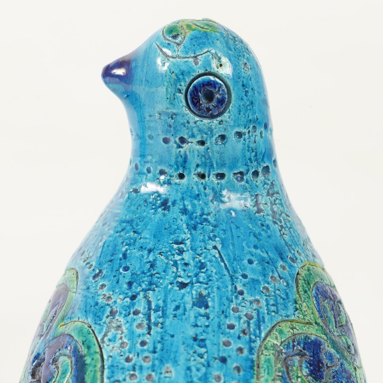 ALDO LONDI. Figurines, 1 pair of birds, “Rimini Blue”, ceramics