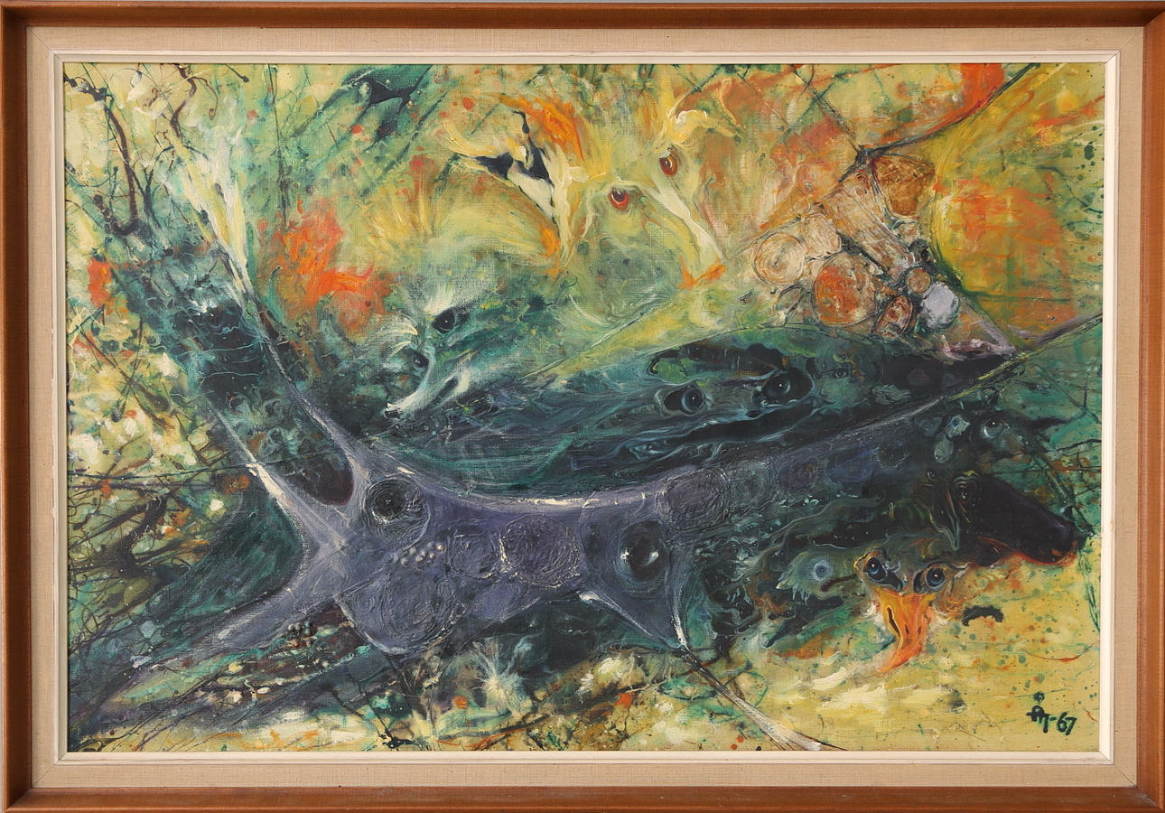 OIDENTIFIERAD KONSTNÄR. Olja på duk, monogramsignerad, daterad -67.