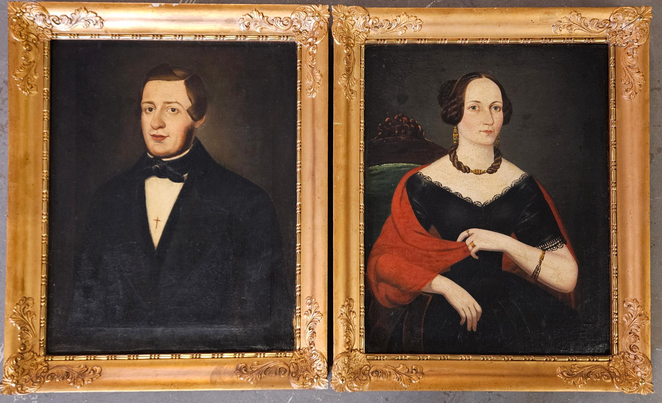 CARL JOHAN SJÖSTRAND. attributed, oils on canvas, 2pcs, dated 1847.