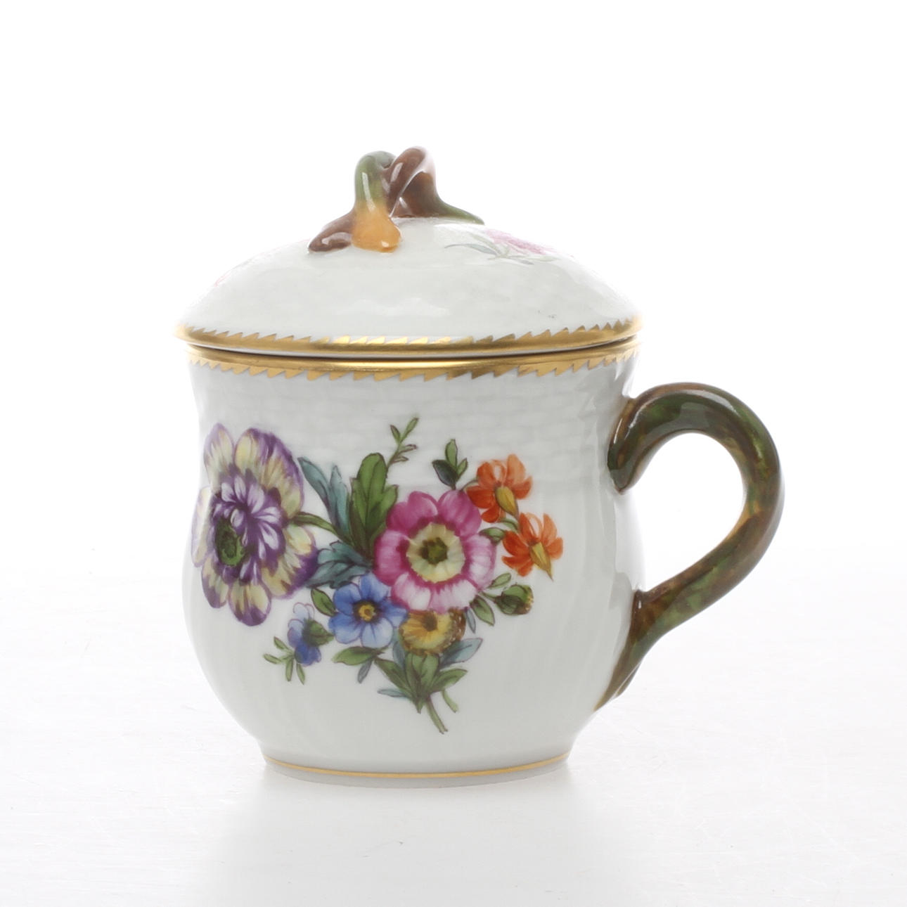 CREMEKOPP, porslin, "Sachsisk Blomst", Royal Copenhagen, 1900-tal.