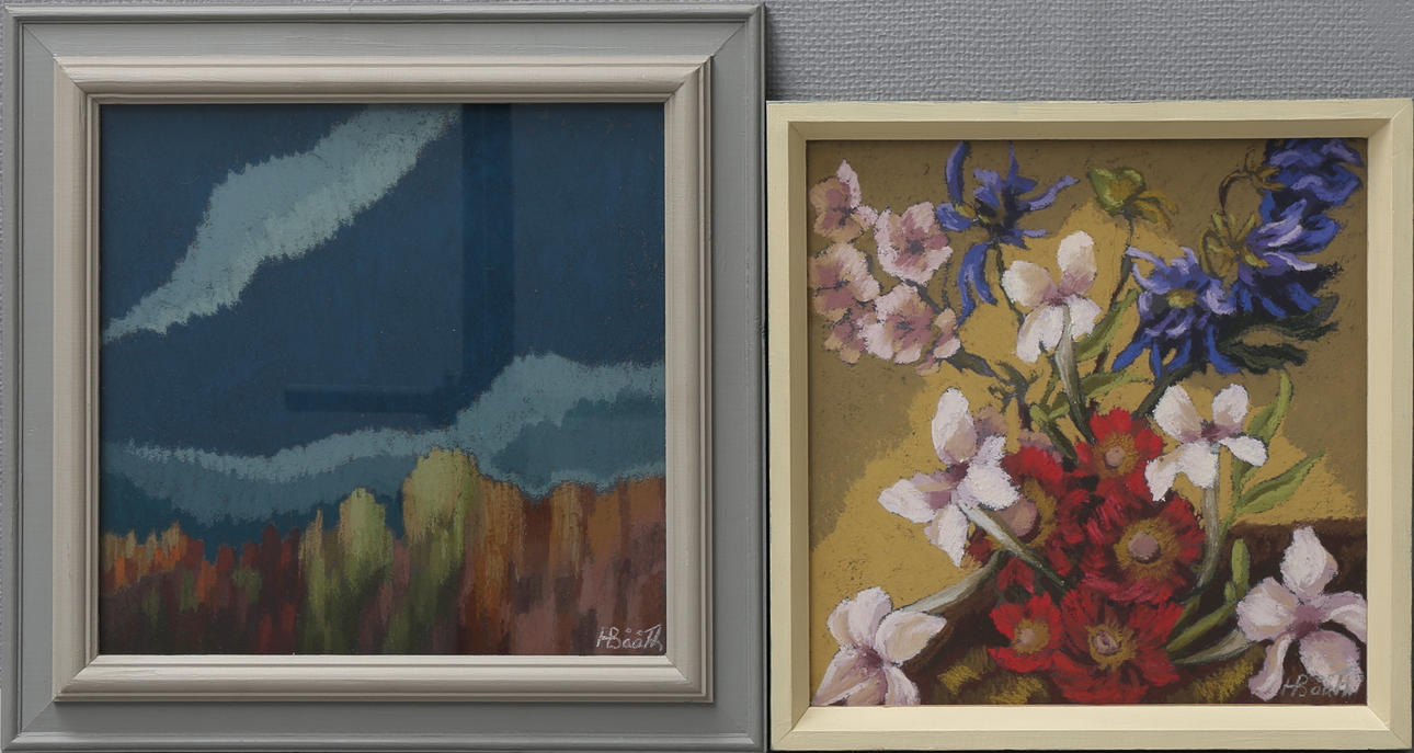 HILDING BÅÅTH. Pasteller, 2 st, signerade.