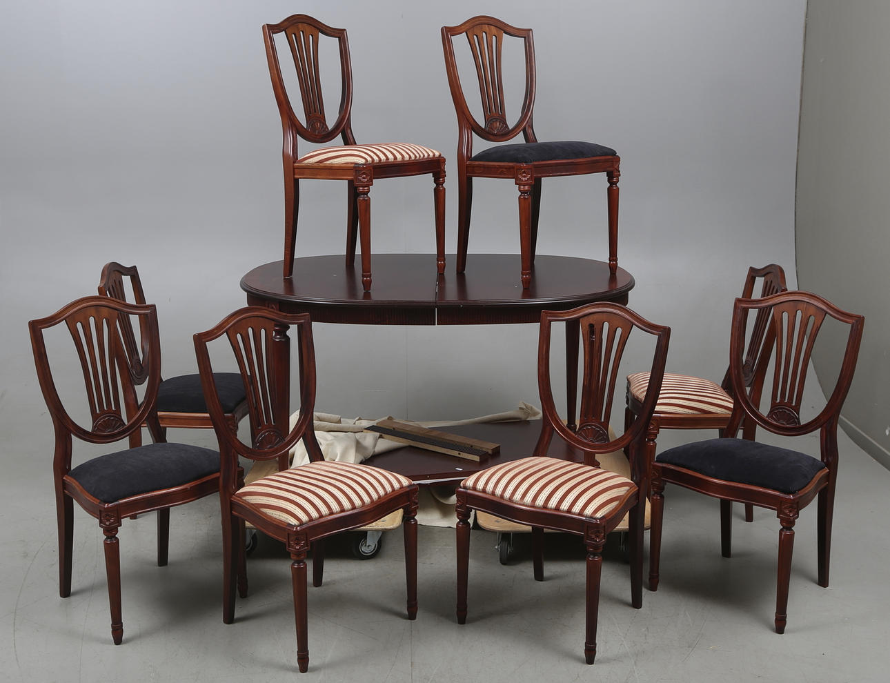 MATSALSGRUPP, 9 delar, Tibro Möbler, 1983.