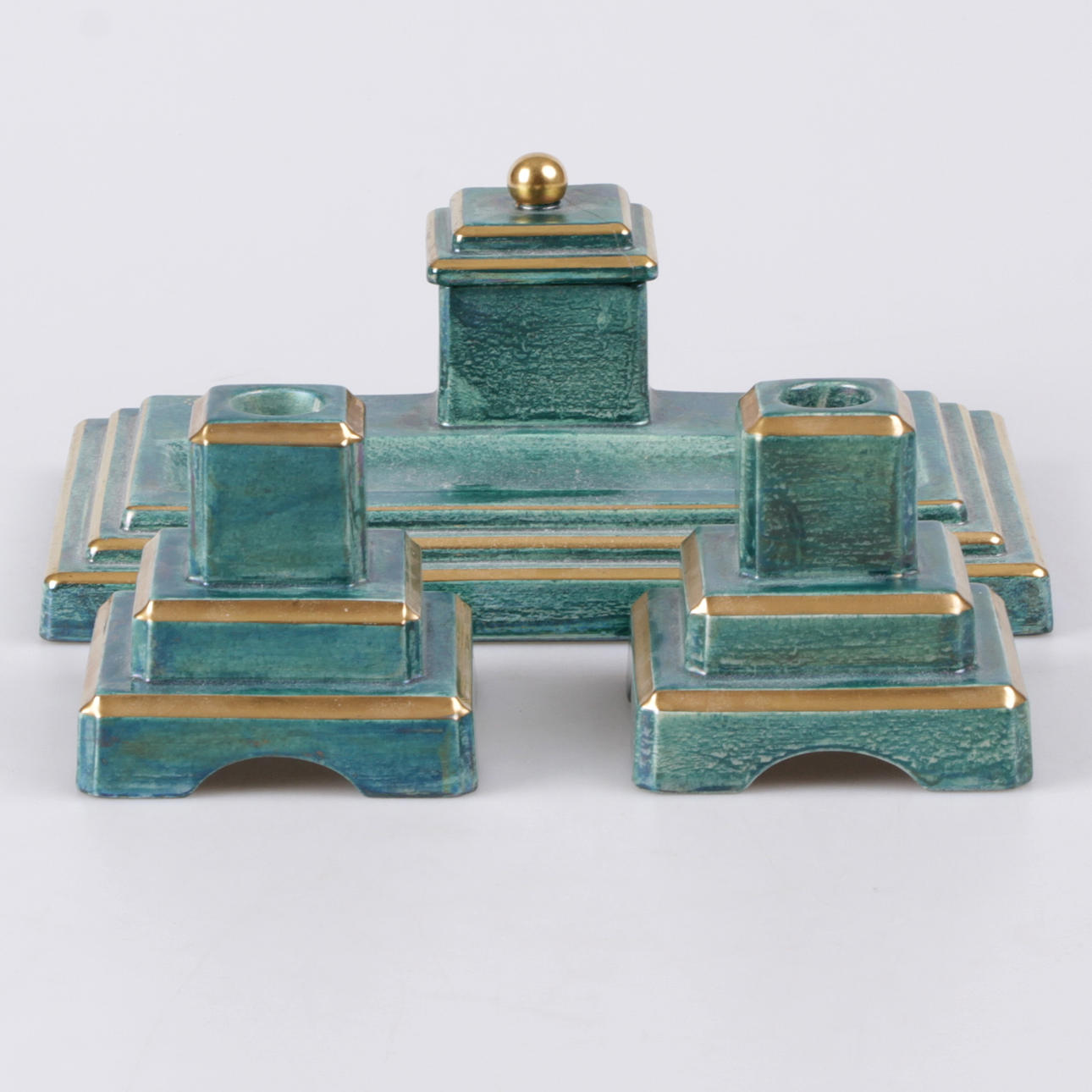 SKRIVBORDSUPPSATS, 3 delar, porslin, Josef Ekberg, Gustavsberg.