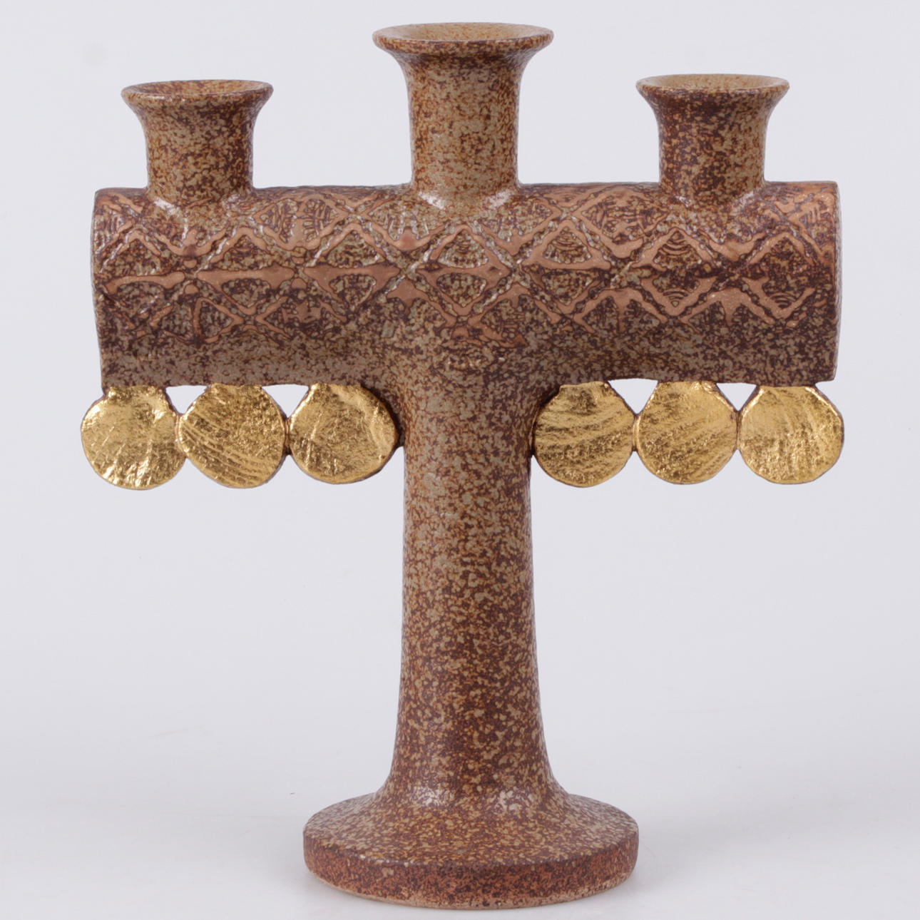 LJUSSTAKE, keramik, "Medaljong", Lisa Larson, Gustavsberg.