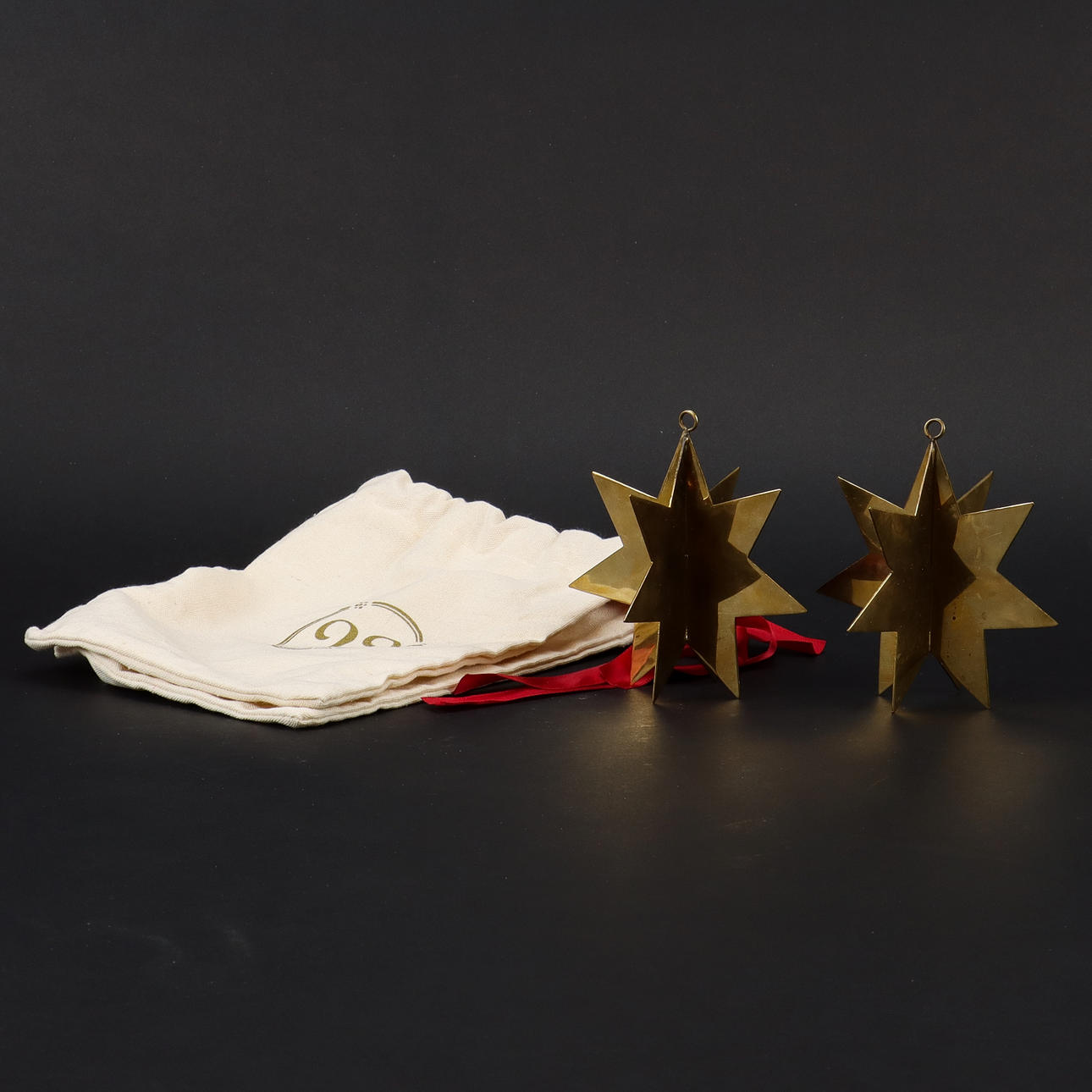 JULDEKORATIONER 2 stycken, mässing.