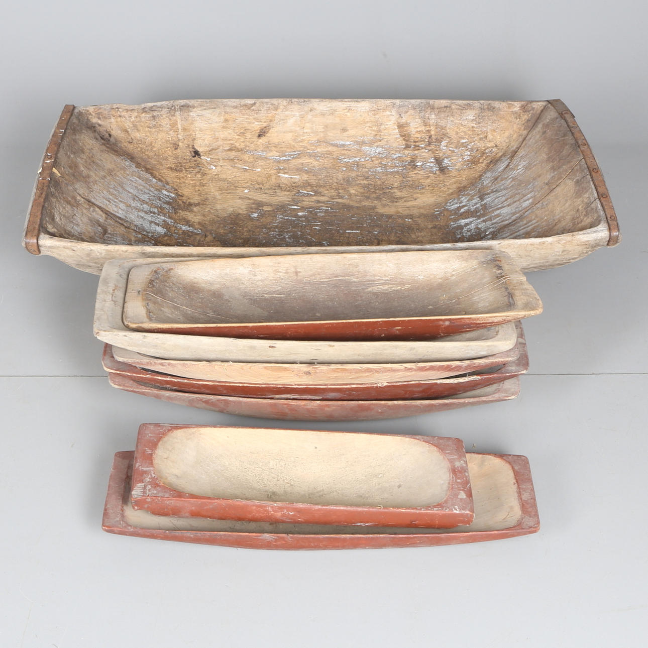 DIVERSE TRÄTRÅG, 8 st, allmoge, 18/1900-tal.