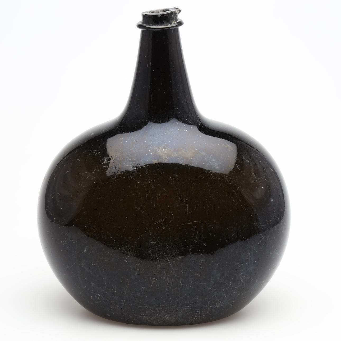 BOTELLA CON FORMA DE GLOBO, SIGLO 1700/XIX.