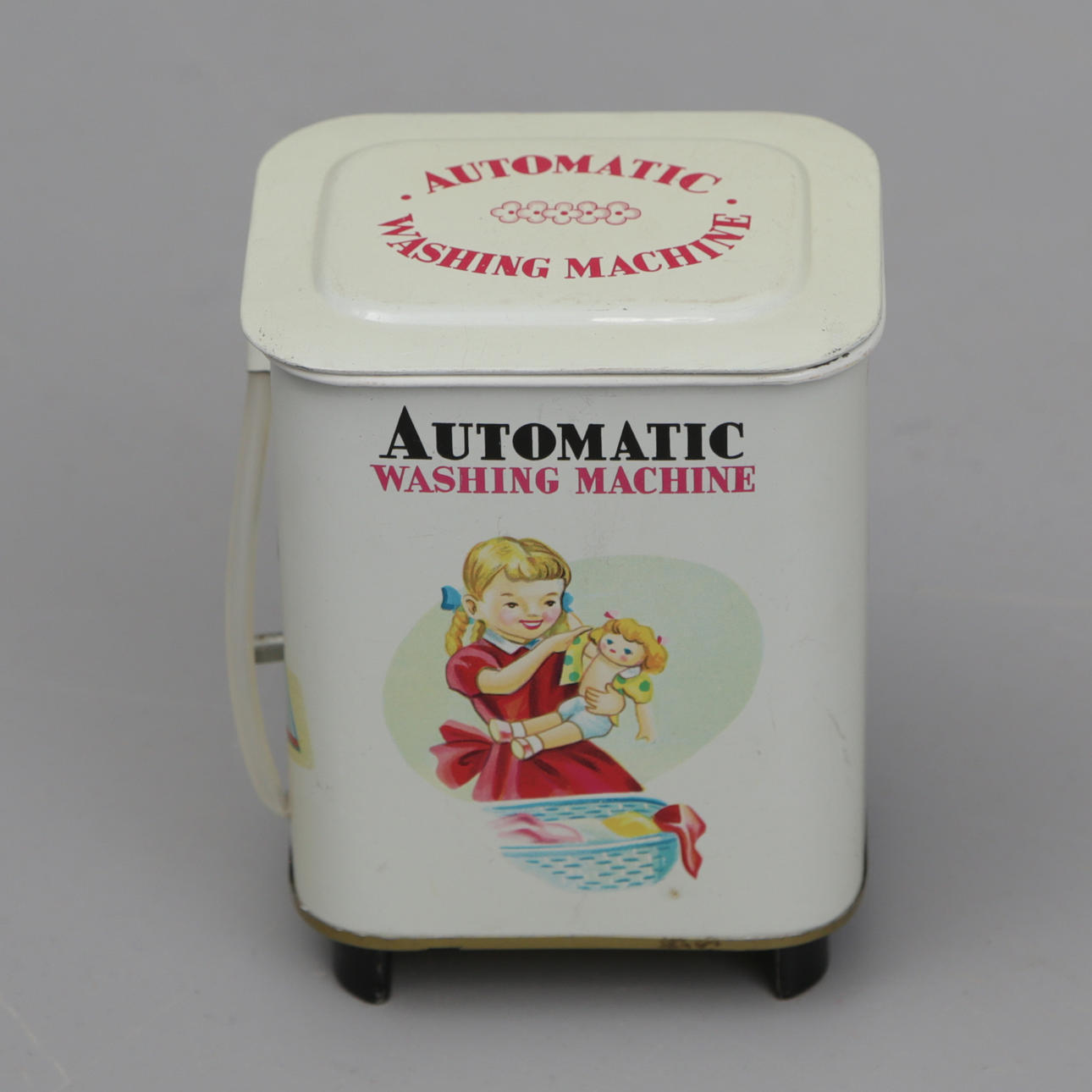 TOY WASHING MACHINE, metal, mechanical.