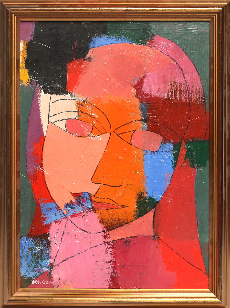 HANS OSSWALD. Olja på pannå, signerad.