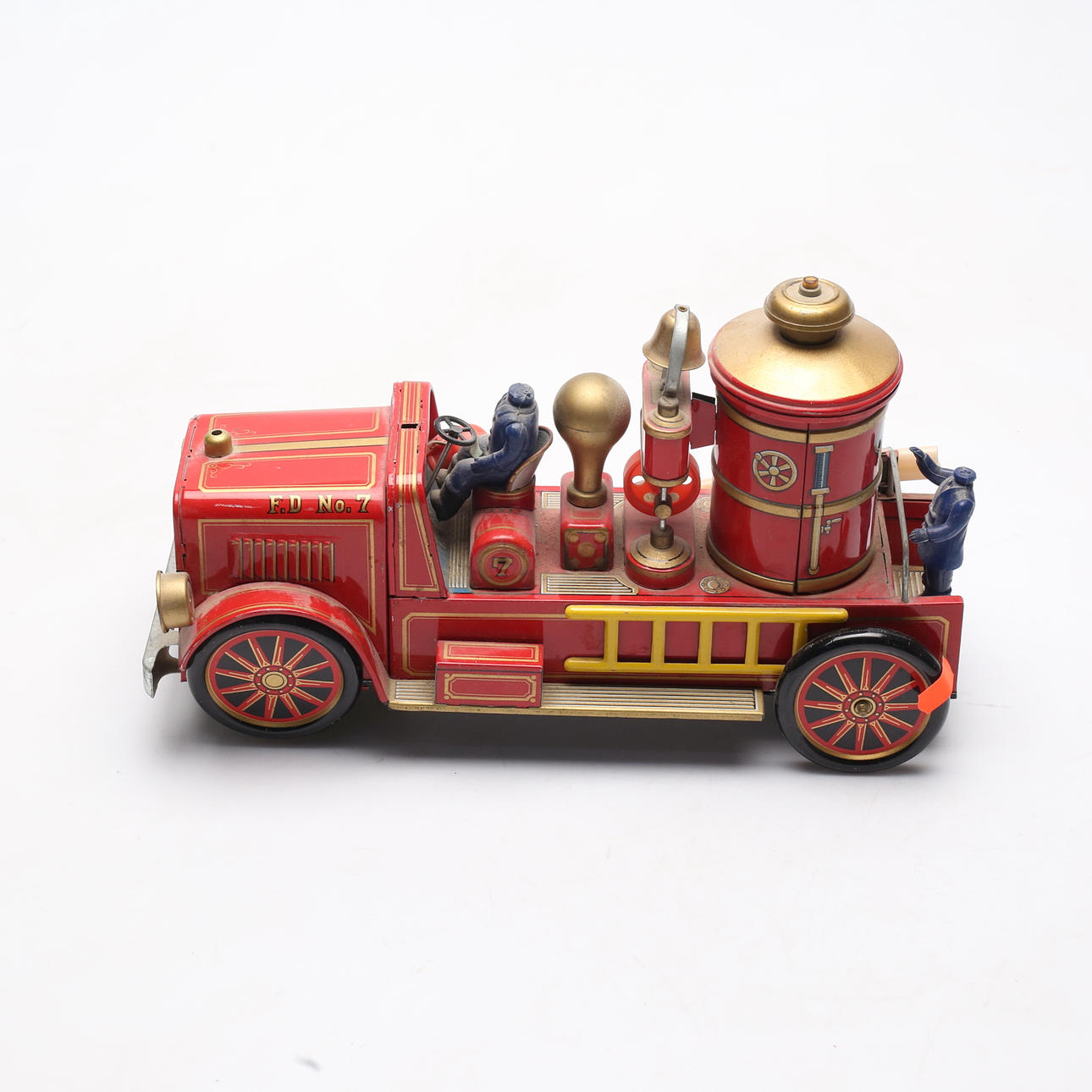 TOY, Fire Truck FD No. 7, Sheet metal and plastic, Masudaya Toys