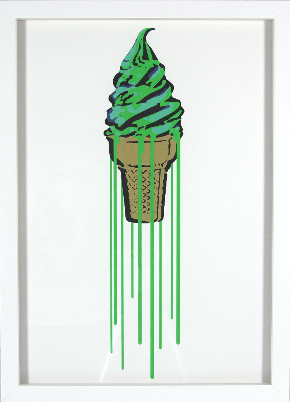 MARKUS HENNING ELIOT. Cherry ice cream in green.