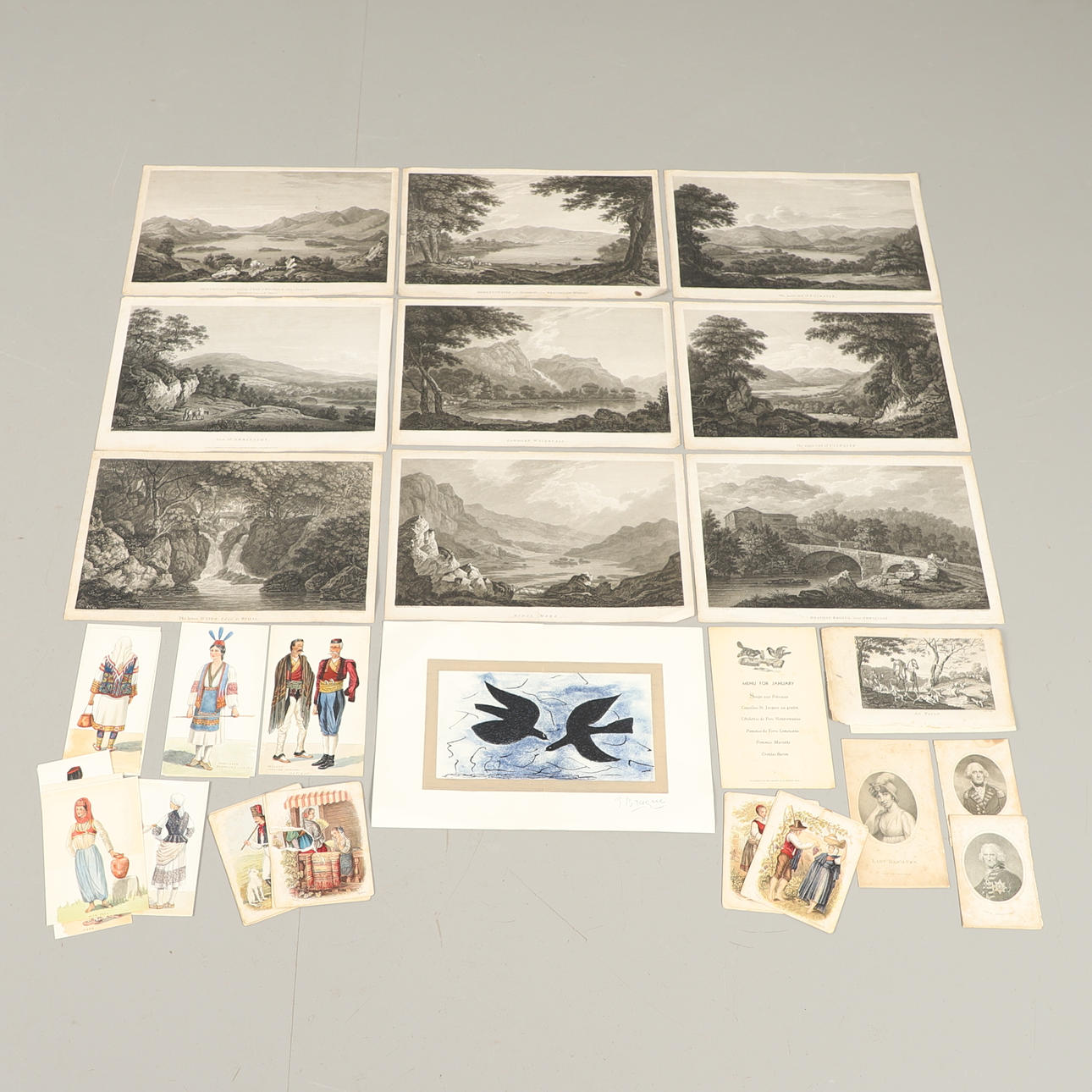 AKVARELLER, MED UNGRARE, 1900-TALETS BÖRJAN.