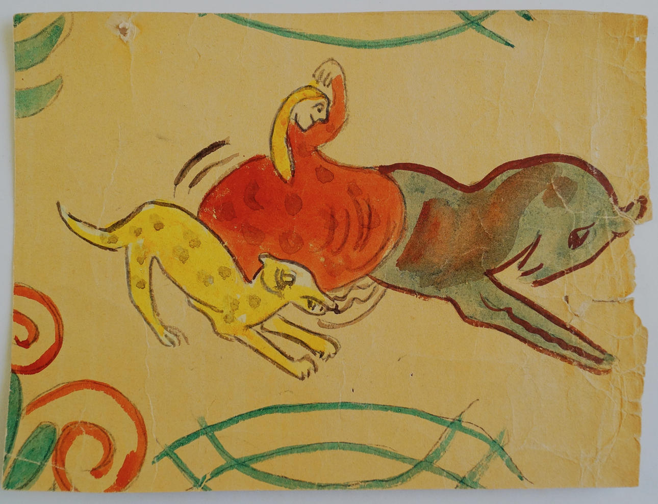 OLUF WOLD-TORNE. Watercolour, composition, signed on verso.