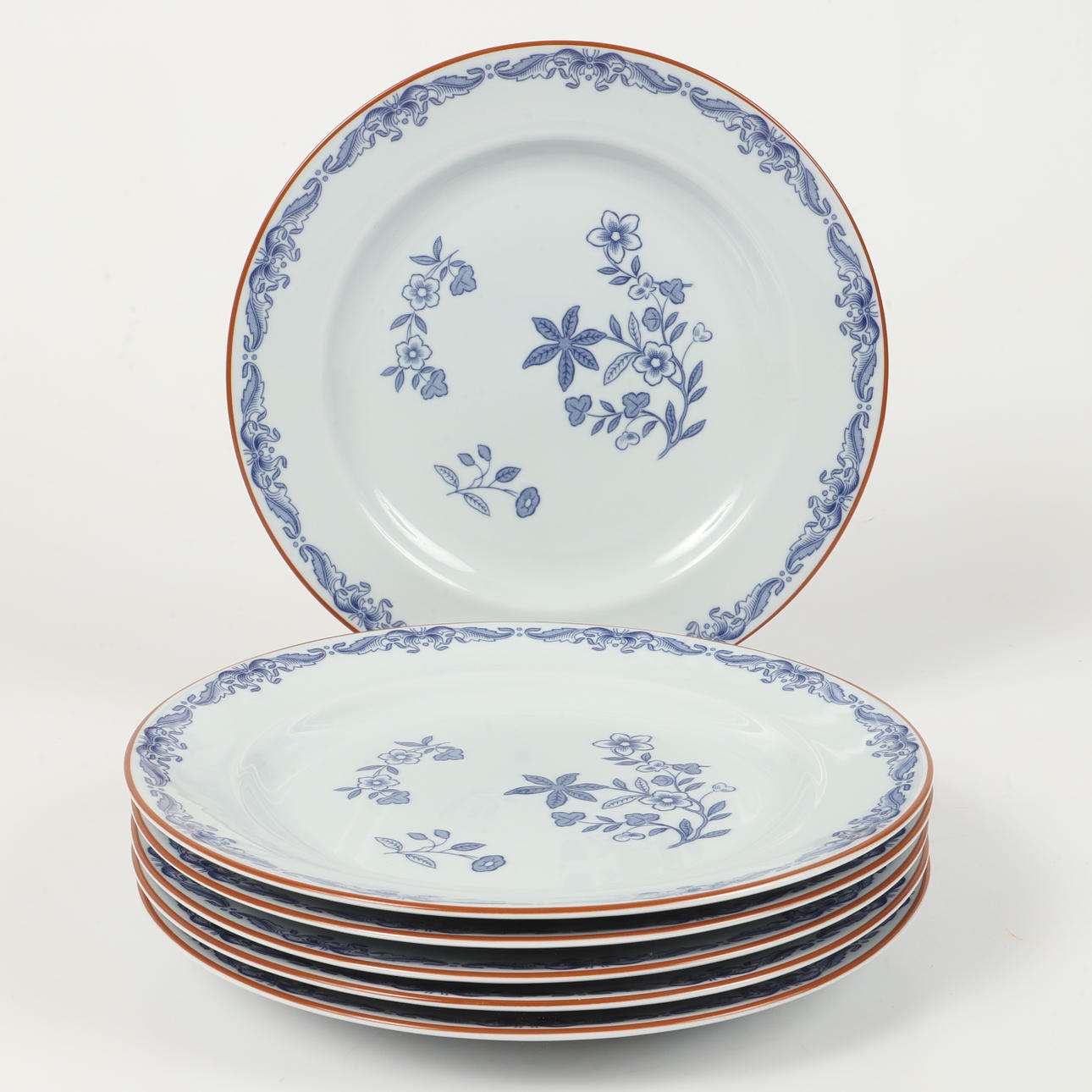 Middagstallerkener, 6 stykker, „Ostindia“, Rörstrand.