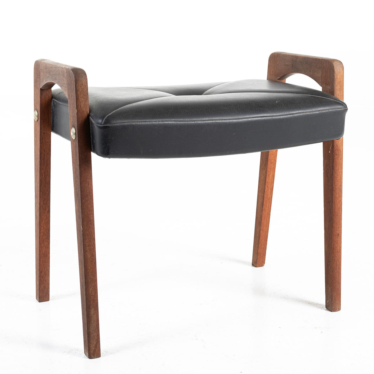 A teak piano stool, mid 20th century.