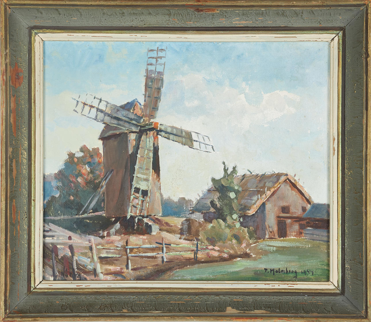 THURE MALMBERG, windmill at Lemland, oil on canvas, signed and dated 1944.