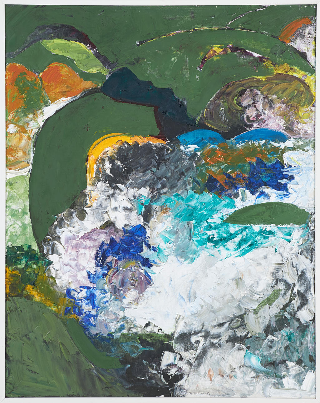 STIG (SLAS) CLAESSON. Composition, oil on canvas, signed and dated -82.