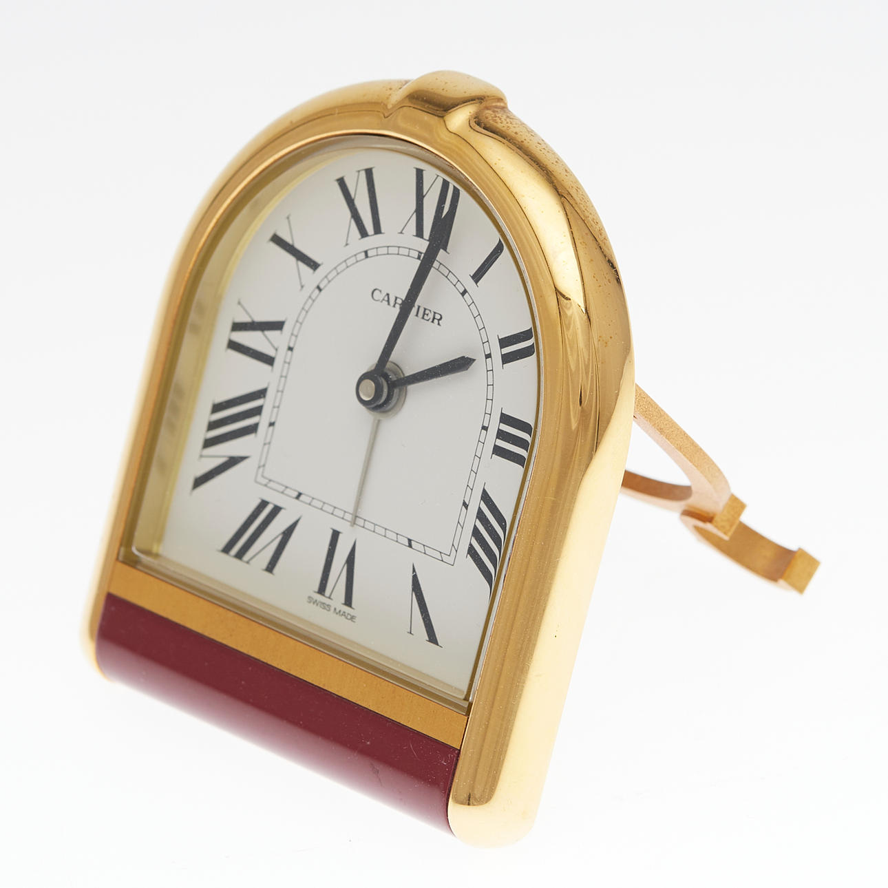 CARTIER. Reisewecker, Messing, um 2002, Schweiz.