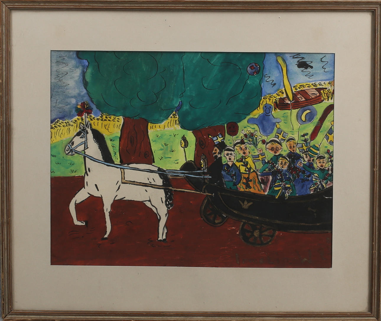 IRMELIN W. studenter, akvarell, signerad samt daterad -25.